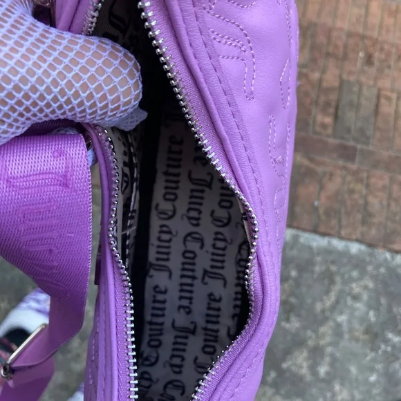 Juicy Couture Quilted Violet Tulle Handbag Crossbody Includes Change Purse - Picture 7 of 16